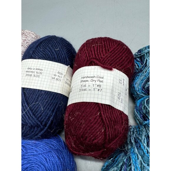 Mixed Yarn Lot 5 Skeins Romance Handwash Shape Dry Flat Assorted Colors Textures - Picture 3 of 8